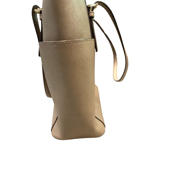 Authentic taupe Michael Kors large tote purse leather pockets Valued @ $200 - Picture 2 of 8